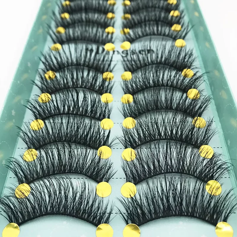 

NEW2023 5/10 Pairs Faux 3D Mink Lashes Natural False Eyelashes Dramatic Fluffy Soft Wispy Volume Cross Reusable Eyelash Makeup