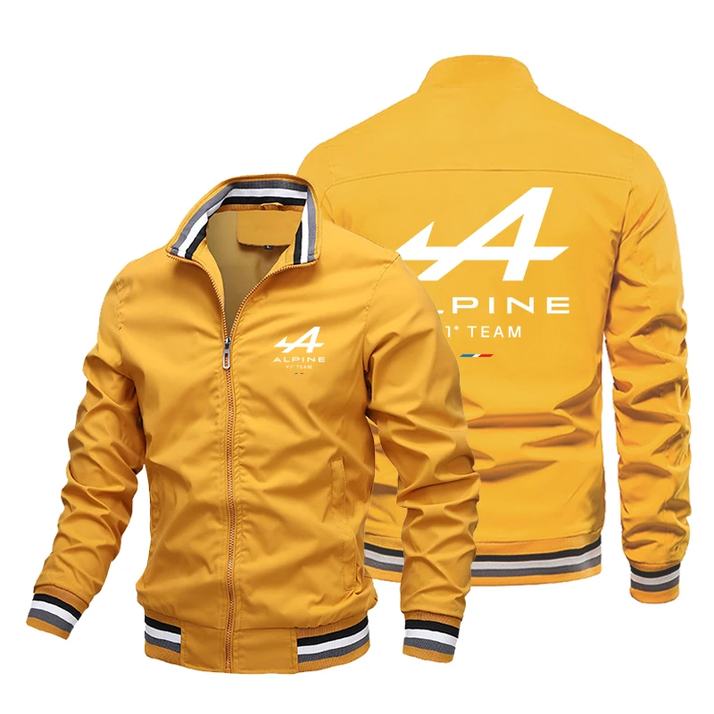 

New Brand Jackets For Men Fashion Trench Jackets Alpine F1 Team Fernando Alonso Print Logo Zip Jacket Autumn Motorcycle Tops