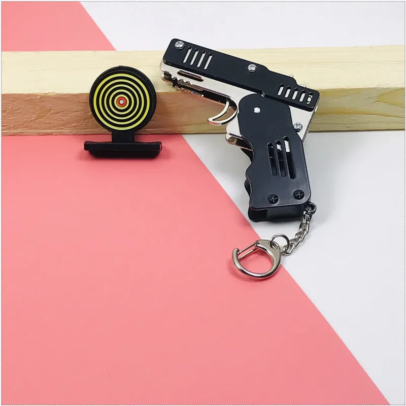 Полностью металлический пистолет с резиновой лентой модель игрушечного