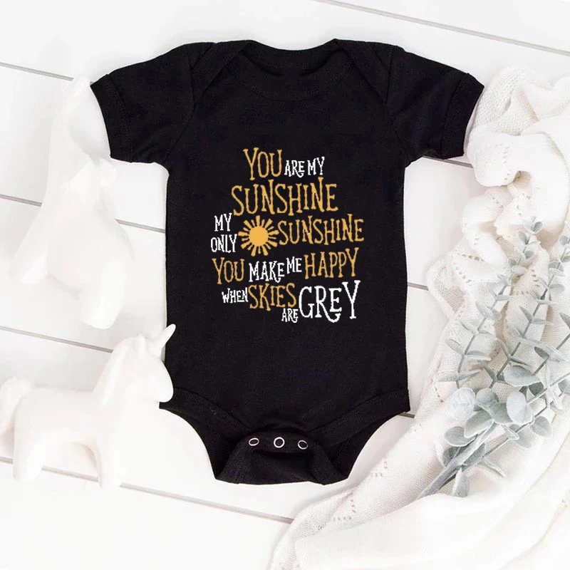 

Mother Kids Overalls Newborn Baby Girl Clothes Summer Baby Boy Bodysuit You Are My Sunshine Print Fashion Casual Custom Clothes