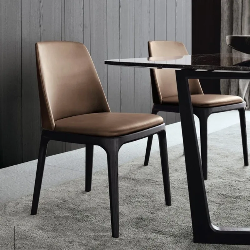 

Обеденные стулья Praty с поддержкой спинки, одиночное кожаное современное кресло для чтения в помещении, простой расслабляющий стул, Скандинавская мебель