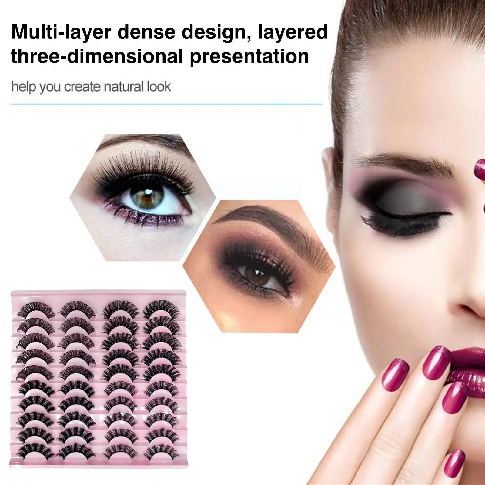 

Lashes 20 Pairs 3d Faux Mink Lashes Natural False Eyelashes Volume Lashes Lashes Makeup Curly Three-dimensional False Eyela M2x2