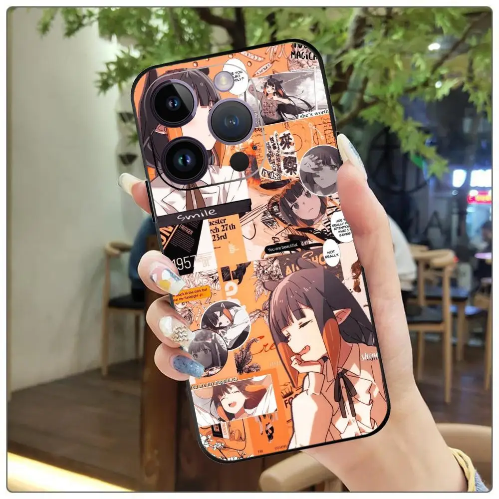 Ninomae Inanis Phone Case For iPhone 15 Pro Max 14 13 12 11 X XR XS XSMAX 8 7 Plus Mini Soft Black Cover