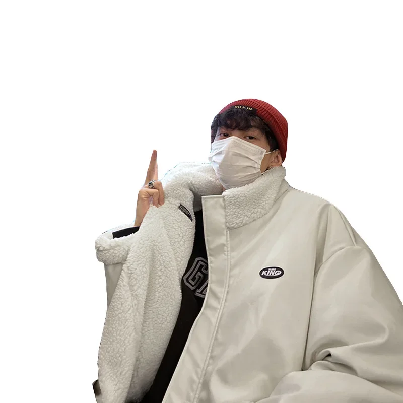 Куртка мужская Зимняя шерстяная двусторонняя с воротником-стойкой