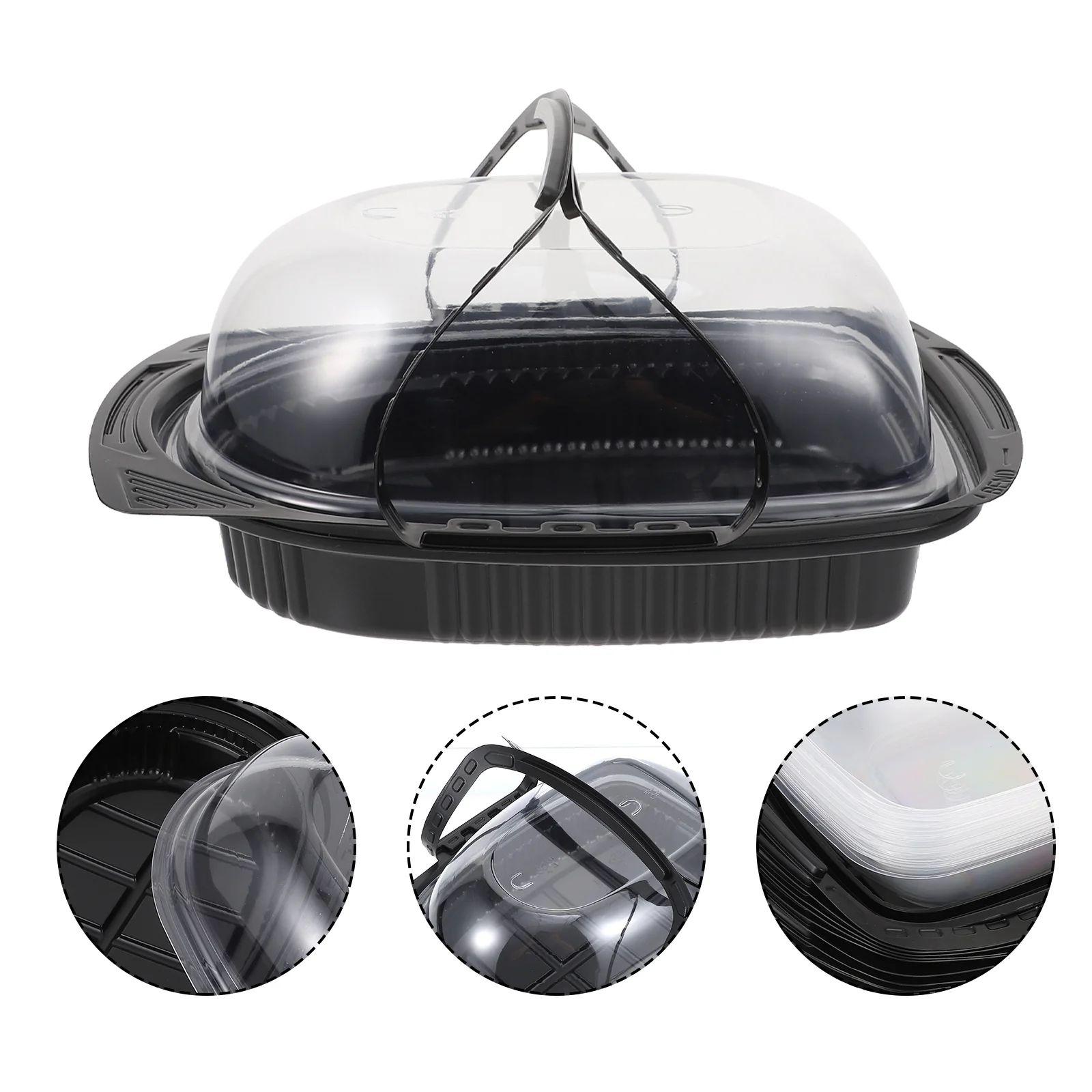 

10 Pcs Packing Box Take-Out Container Plastic Food Disposable Cake Stand Containers Lunch
