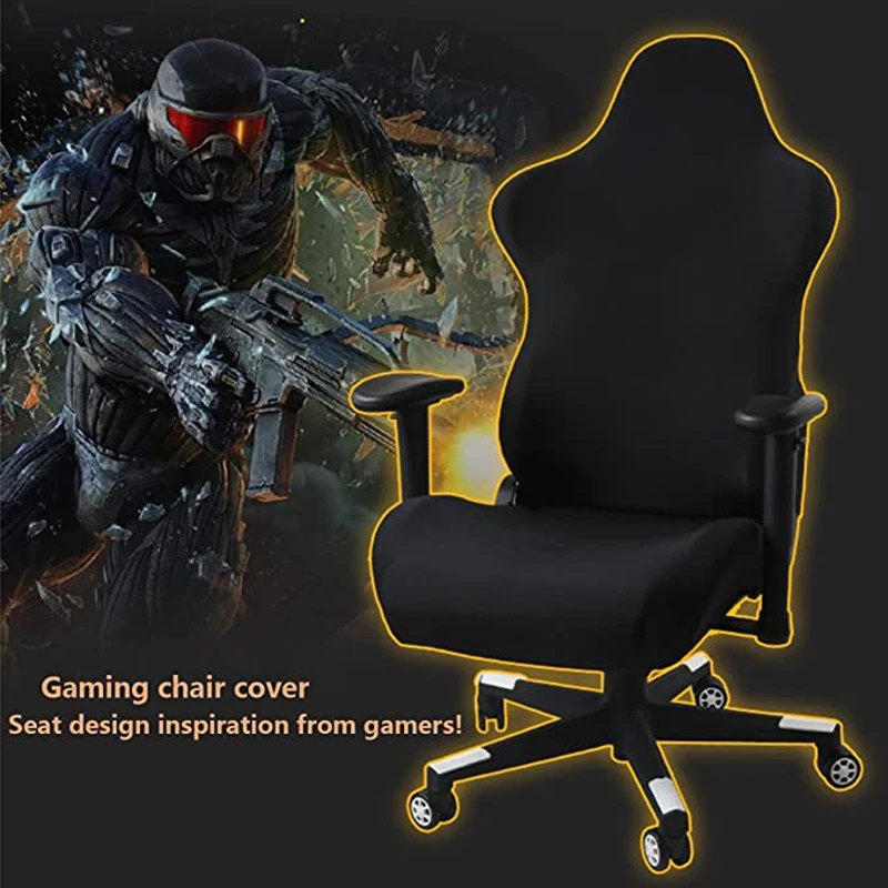 4pcs Gaming Chair Covers with Armrest Spandex Splicover Office Seat Cover for Computer Armchair Protector cadeira gamer images - 6