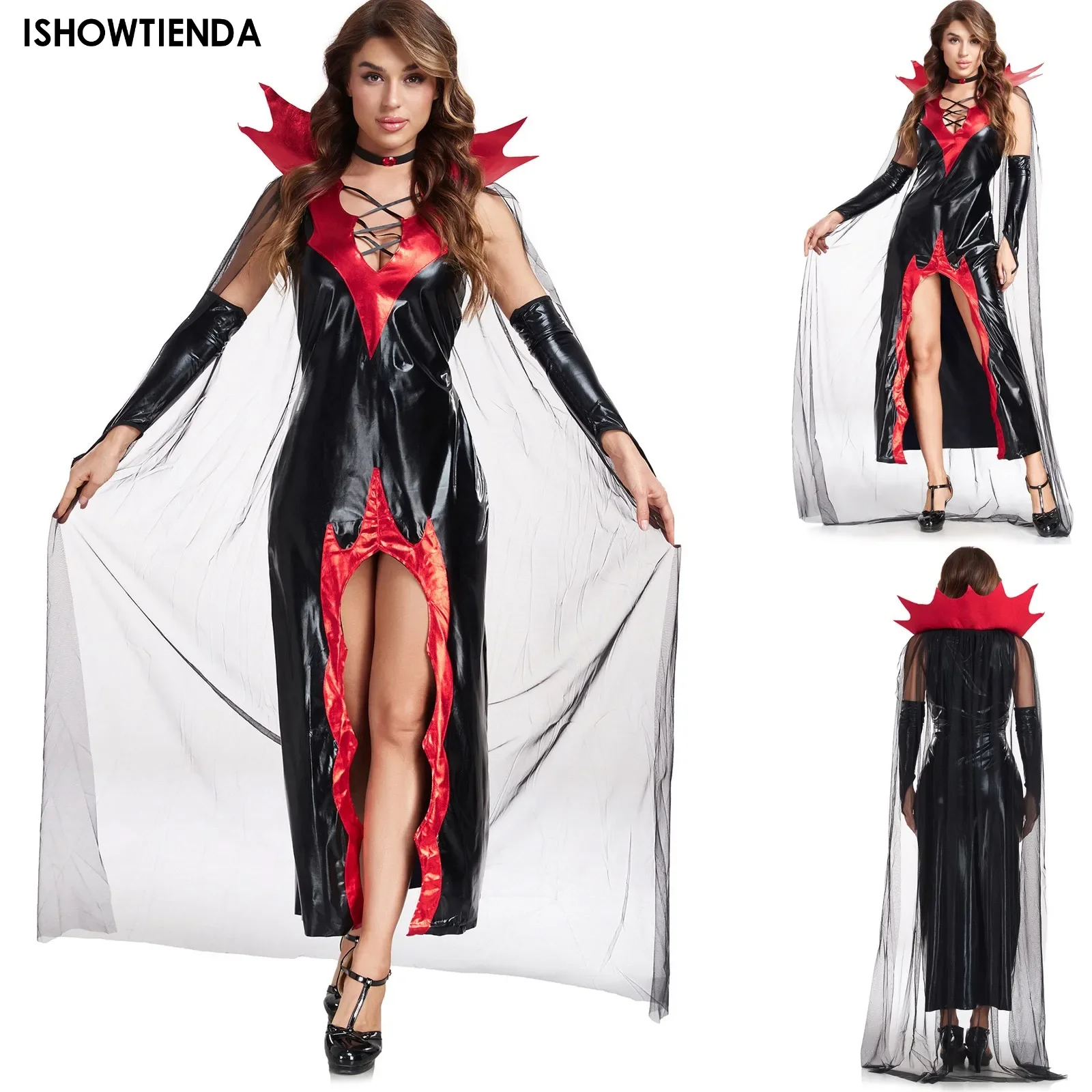 Красный женский костюм Helloween для взрослых сексуальные костюмы на Хэллоуин женщин