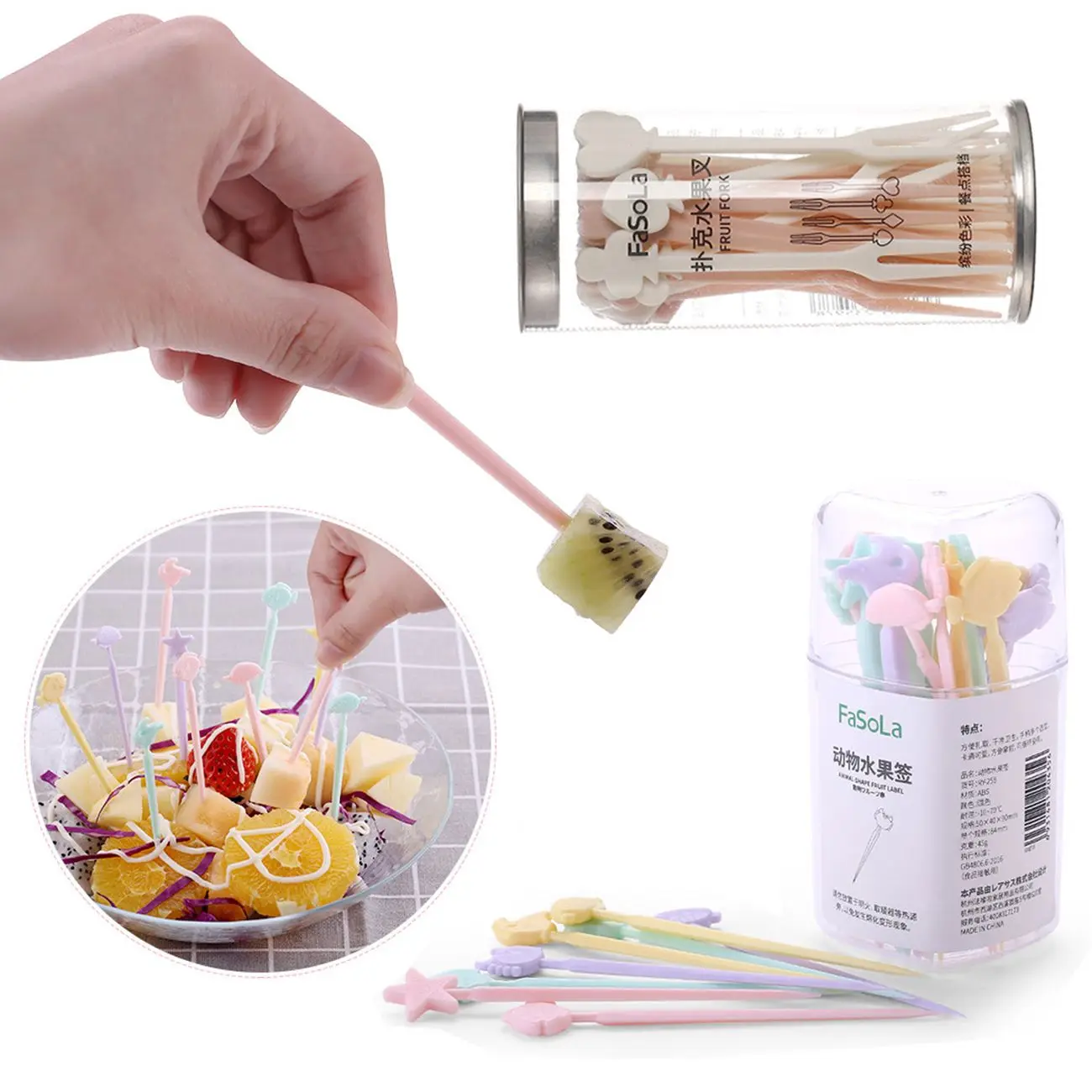 

20/36pcs Kids Party Supply Portable Dessert Flatware Cake Fruit Fork Pick Toothpicks Stick