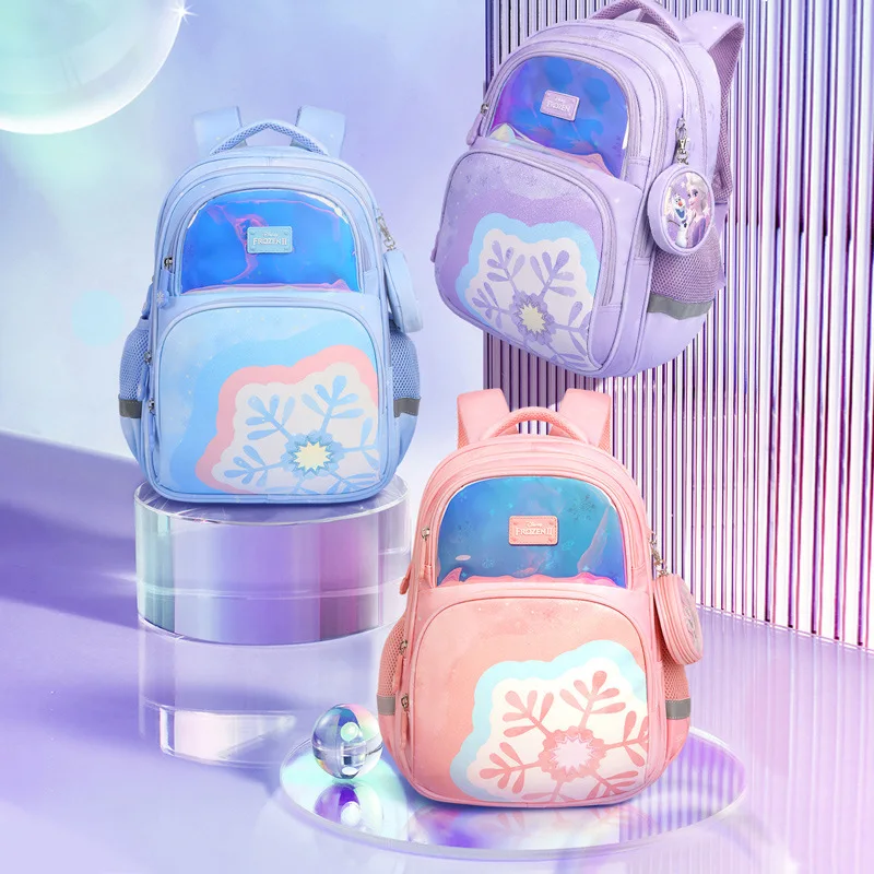 Детский школьный портфель Disney с принтом «Холодное сердце», удобный дышащий ранец из полиэстера для учеников начальной школы для девочек