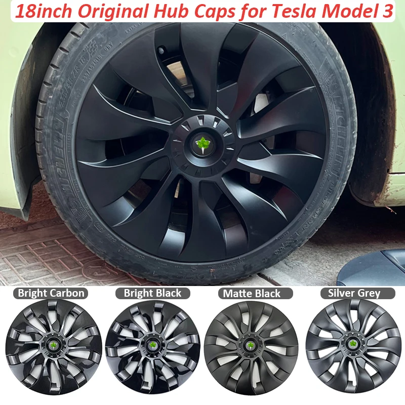 

Колпачок ступицы Tesla Model 3, 4 шт., оригинальная автомобильная сменная колпачок ступицы 18 дюймов, аксессуары с полным покрытием 2021 2022