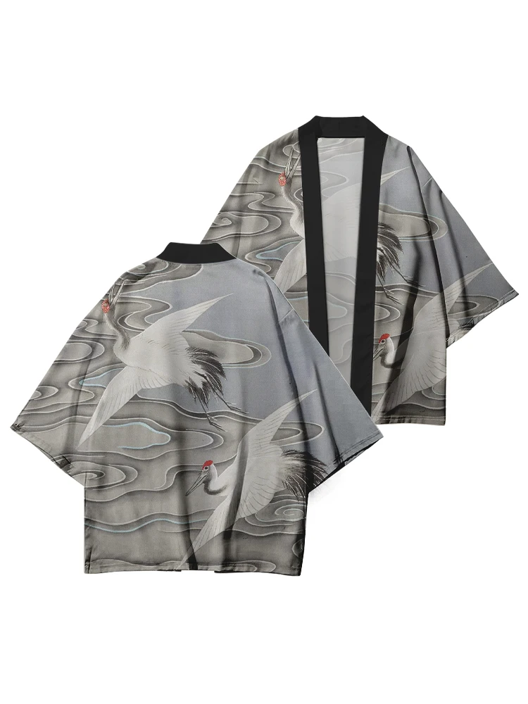 Модный жакет с принтом японское кимоно кардиган Женский традиционный костюм