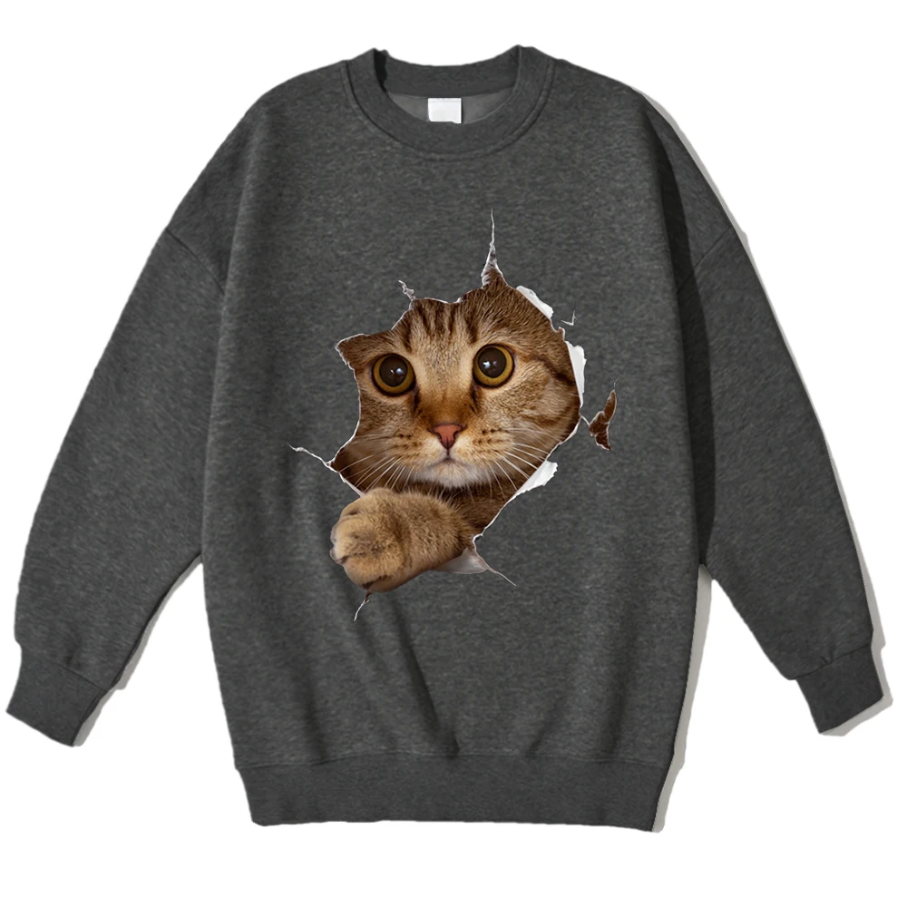 

2022 New Fashion Cute Voyeur Cat Print Mens Hoodie Harajuku Oversize Sweatshirt Fashion Oversize Streetwear Loose Autumn Hoodies