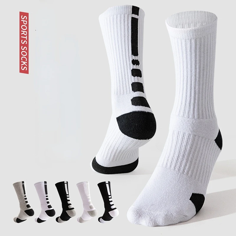 

Новые Нескользящие хлопковые мужские носки для футбола, спортивные мужские Нескользящие баскетбольные футбольные теннисные Спортивные носки для велоспорта и верховой езды для мужчин