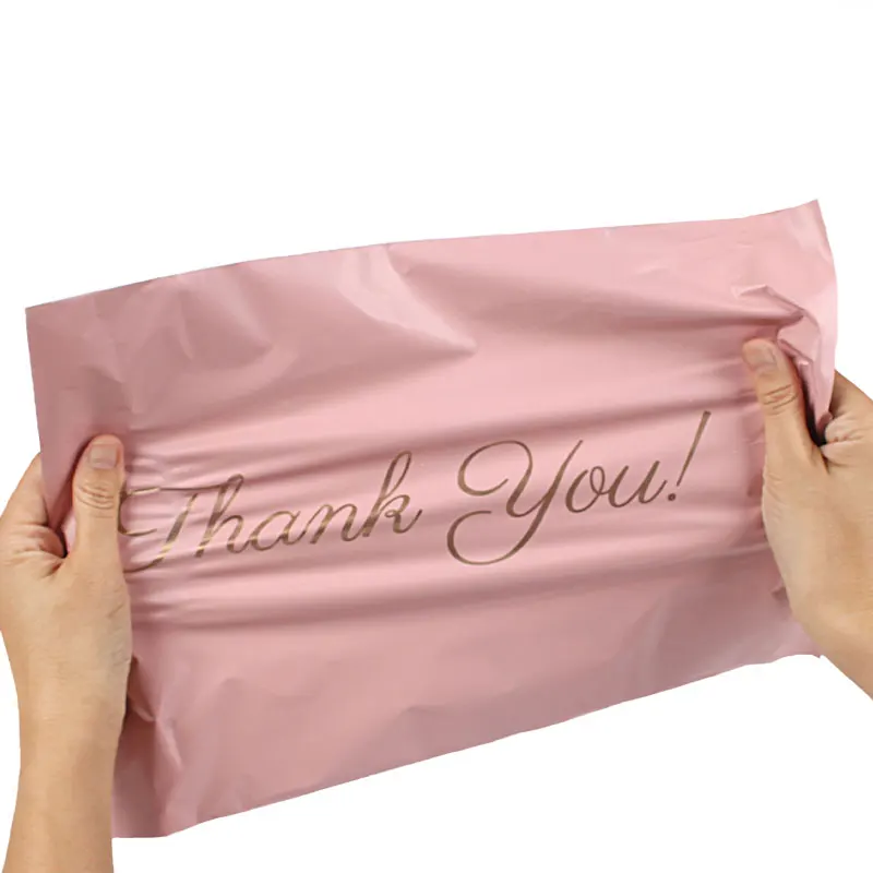 50Pcs THANK YOU Mailing Shipping Bags Pink Color Plastic Gifts Shoe Boxes Packing Pouch Waterproof Express Mailer Courier Bag images - 6