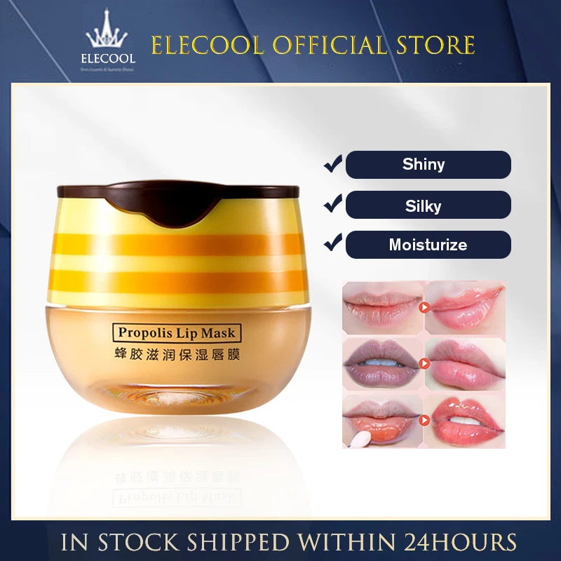 

2022 увлажняющая маска для губ с прополисом, бальзам для сна, Питательный Уход за губами против морщин, антирастрескивающая маска для губ унис...