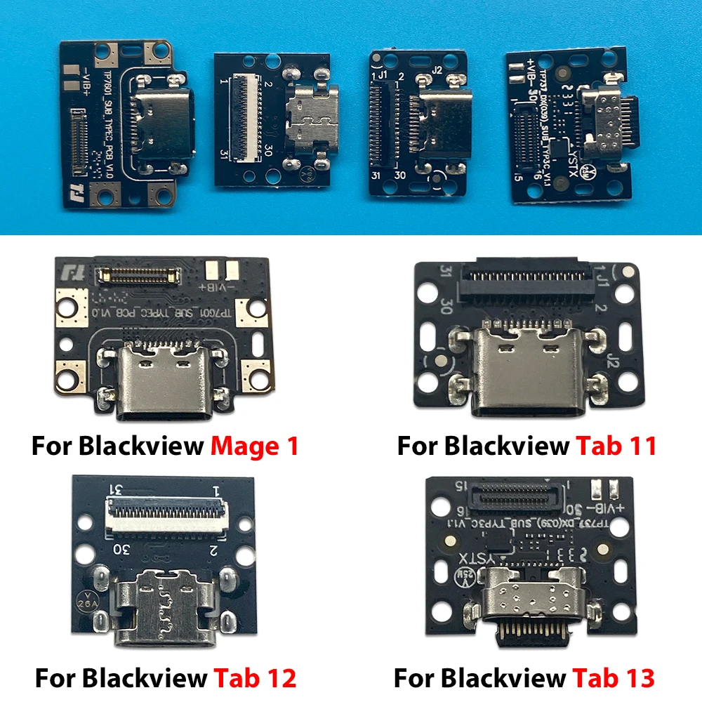 Фото Плата разъема USB Micro для зарядки (гибкий шлейф) для Blackview A52, A70, A80, A92, Mage 1, Oscal C80, Tiger 12, Tab 11, 12, 13, Oukitel C35 №3