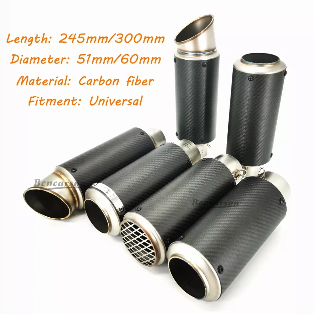 

Motorcycle Exhaust Pipe Carbon Fiber Exhaust Tubo Escape Escapamento De Moto for PCX Tmax 530 Duke 390 MT07 Nmax 125