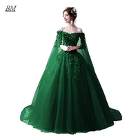 bm off shoulder 3d flowers quinceanera dresses ball gown appliques lace party girl birthday sweet 16 with cape vestido 15 anos