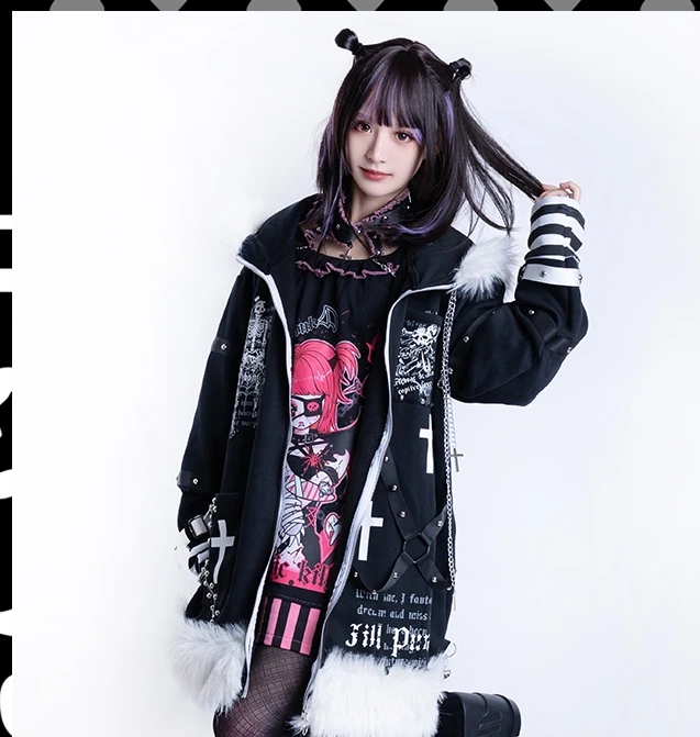 Куртка на молнии с капюшоном и кроличьими ушками дизайнерское пальто со съемным