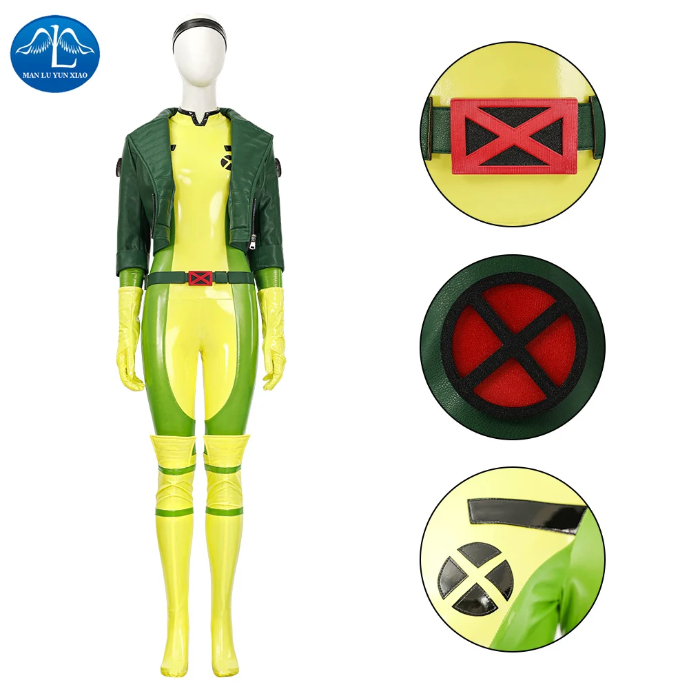 Костюм для косплея X Men 97 Rogue Анна Мари женский комбинезон взрослых карнавальный