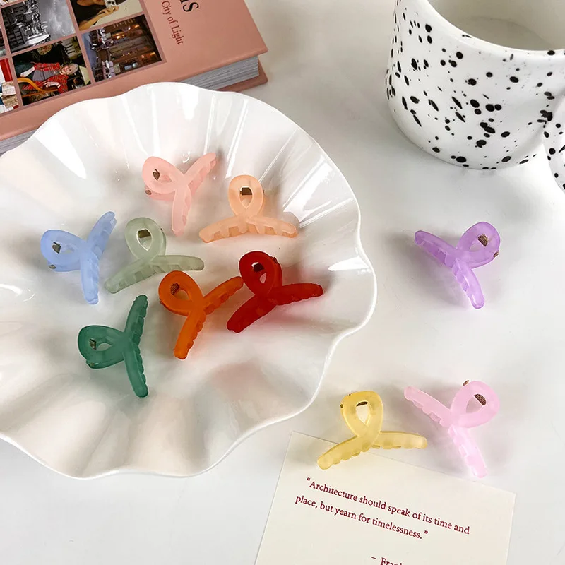 Заколка-краб Женская акриловая элегантный зажим для волос карамельных цветов