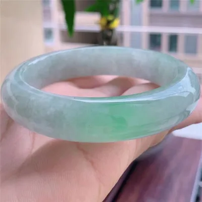 

Zheru Jewelry Natural Myanmar jade light Green 54mm-64mm bracelet elegant Princess jewelry the best mom gift for girlfriend