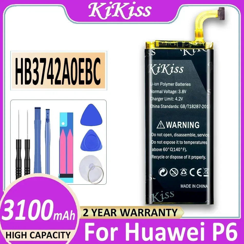 Бесплатный инструмент 3100 мАч HB3742A0EBC аккумулятор для Huawei Ascend P6 P6-U06 P6-c00 P6-T00/Ascend G6 G620