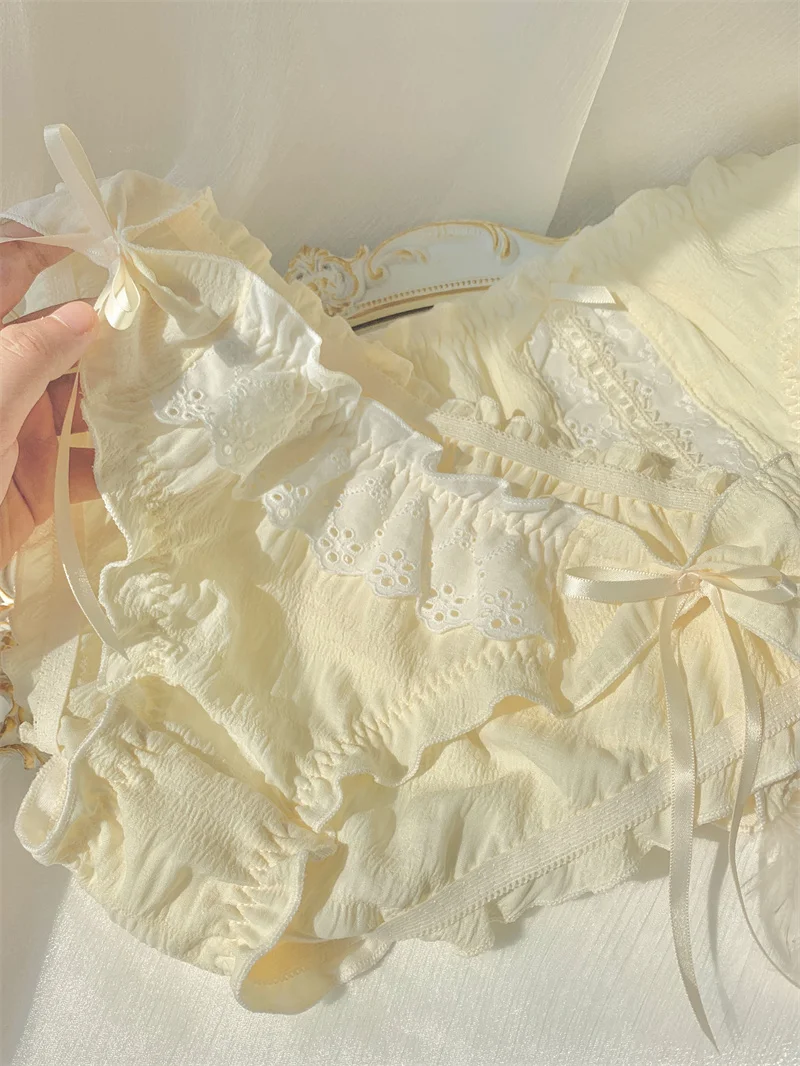 

Lingerie For Women Lolita Japanese Girls Lingeries Underwear Frenulum Sexy Thin Women Sexys Panties Frenulum Lace Soft Mid-Wais