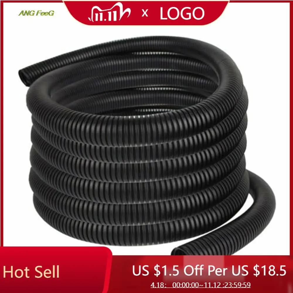 

10/13mm 98FT Cable Protection Tube Plastic Corrugated Pipe Threaded Hose Opening Wire Holder Home Industrial