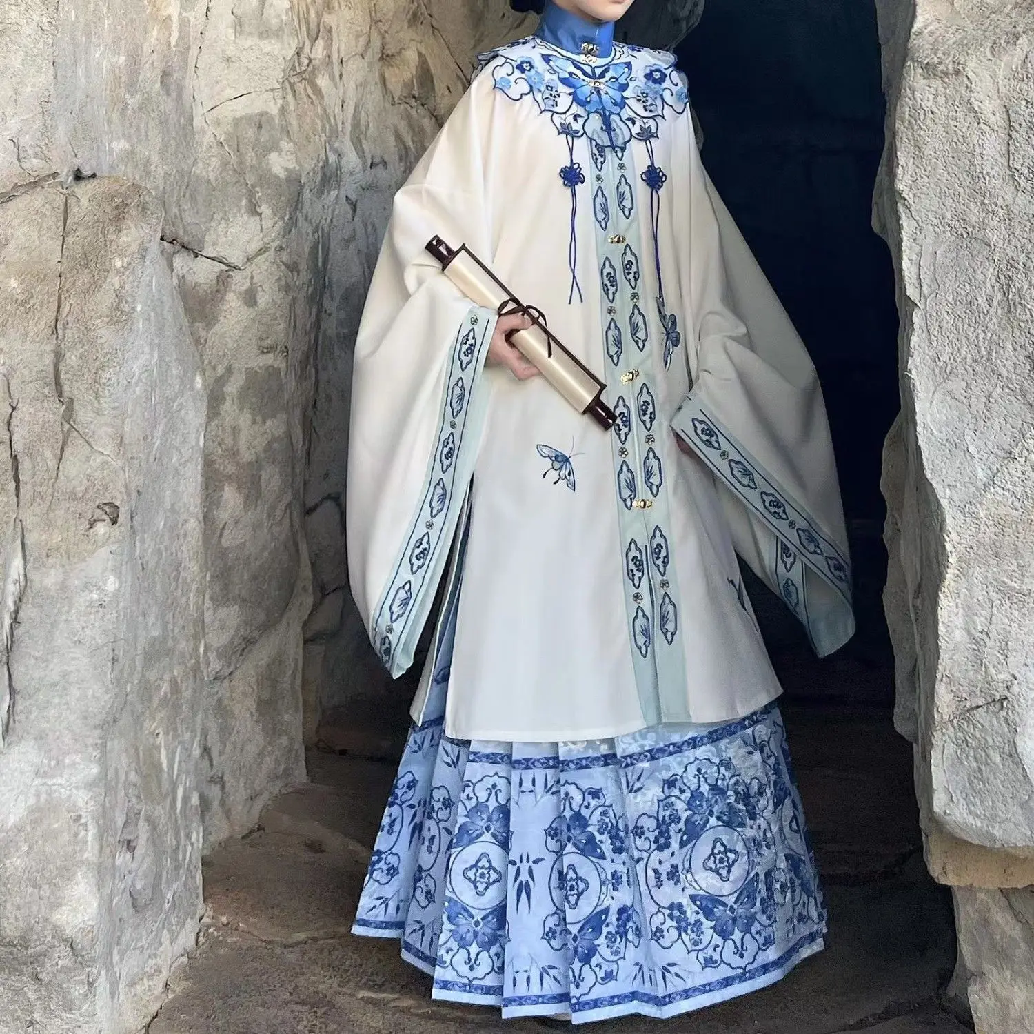 2024 китайская династия Мин ханьфу облако плечи стоячий воротник пальто с большим