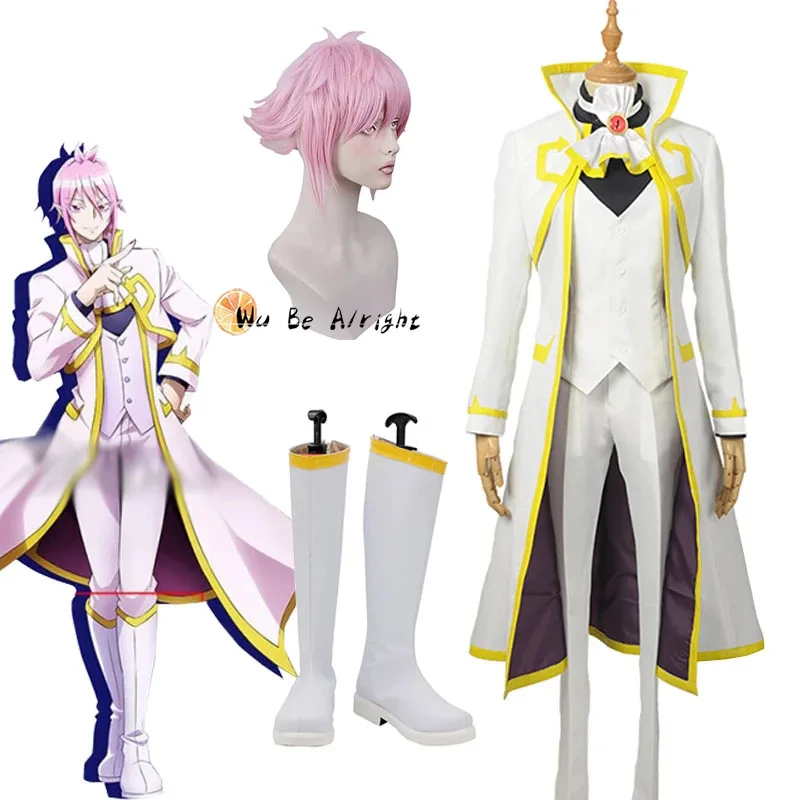 

Anime Welcome to Demon School! Iruma-kun Asmodeus Alice Babyls Cosplay Costume School Uniform Formal Set Shoes Wig Halloween