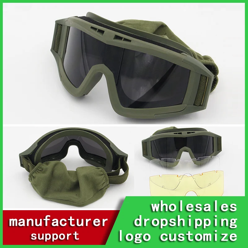 

Military Tactical Goggles Outdoor Windproof Sports Army Airsoft Shooting Glasses Cycling Mountaineering Eyewear UV400