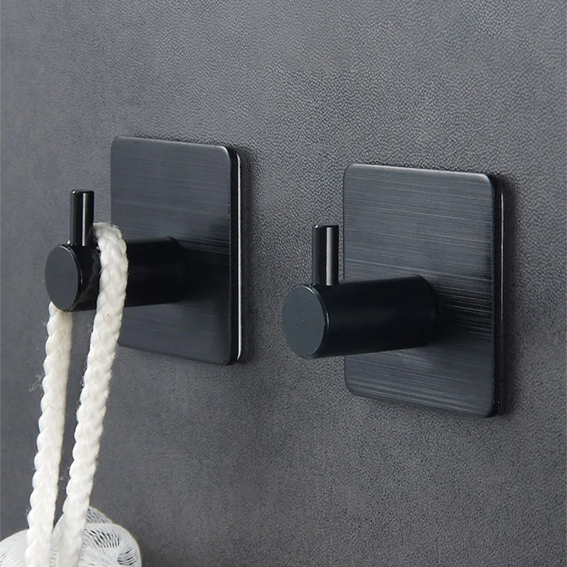 

1Pcs Bathroom Accessories Traceless Waterproof Coat Clothes Rack Key Holder 3Colors Aluminium Alloy Self Adhesive Hanging Hooks