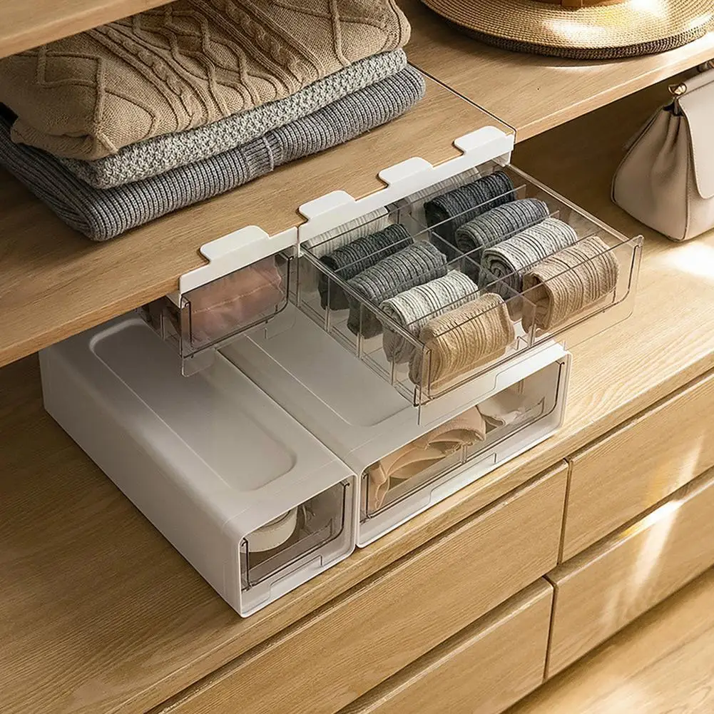 

Drawer Type Underwear Storage Box Socks Underwear Bra Finishing Box Box Storage Hanging Household Dividing Multifunctional K3E6