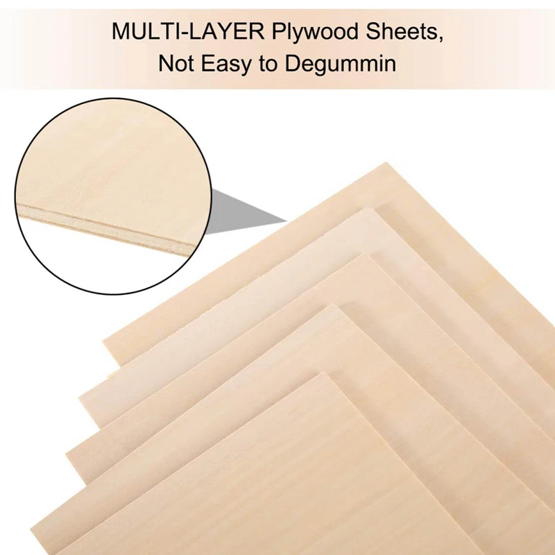 

5Pcs DIY 2mm A4 Balsa Wood Sheets Wooden Plate 210x297x2mm For House Ship Craft Model Toy Sand Painting Pyrography Model