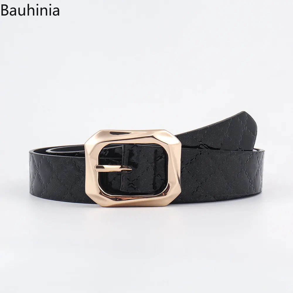 Newest Personalized Alloy Square Buckle Pin Buckle Belt 107x2.3cm Men And Women Fashion Simple Jeans PU Belt