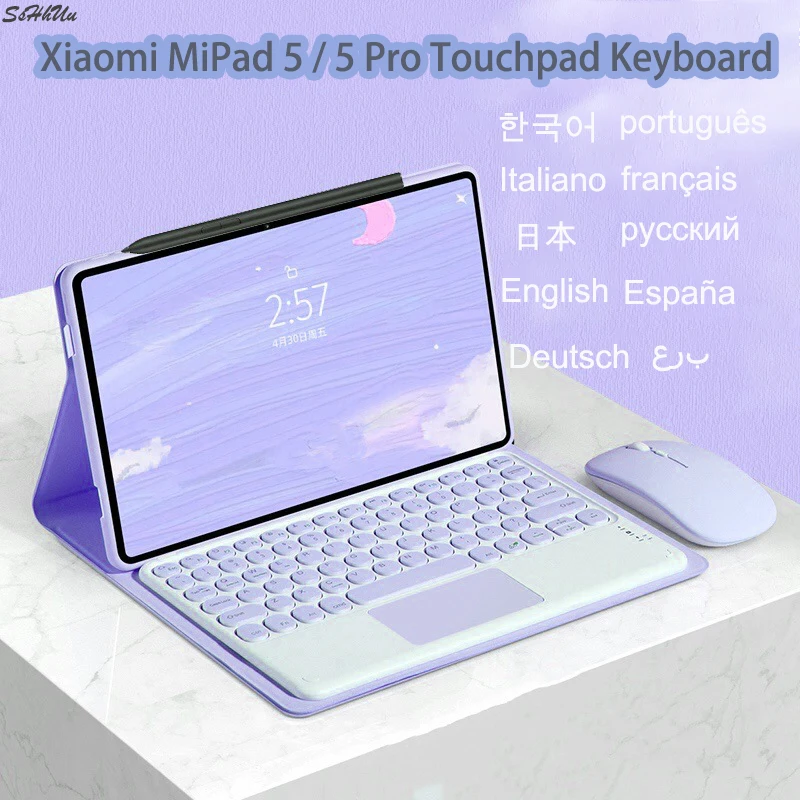 

Чехол для Xiaomi Mipad 5, чехол для клавиатуры ProTouchpad, беспроводная мышь для Xiaomi Mi Pad 5, Магнитный умный чехол-подставка, чехол