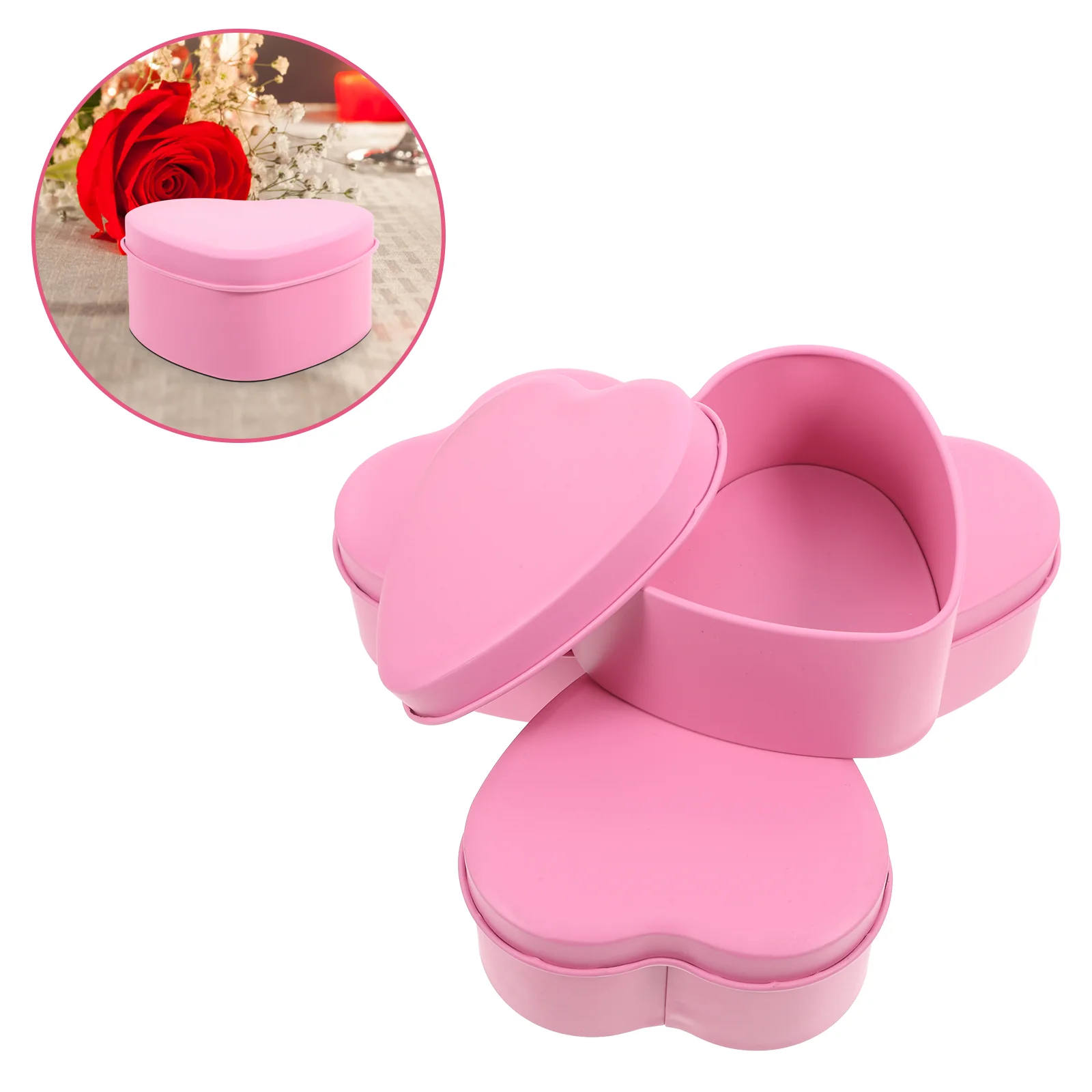 4 шт. жестяная коробка в форме сердца банки на день Святого Валентина коробки для