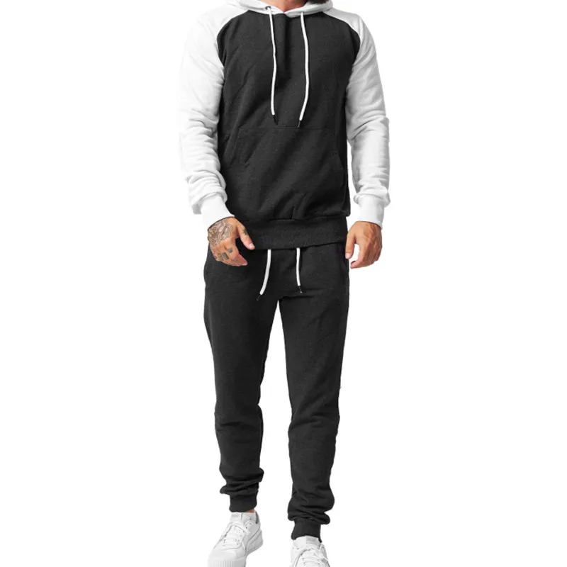 

Running Men 2 Piece Tracksuit Set Jogging Activewear With Long Sleeve Pullover Hoodies Casual Sweatsuit Men