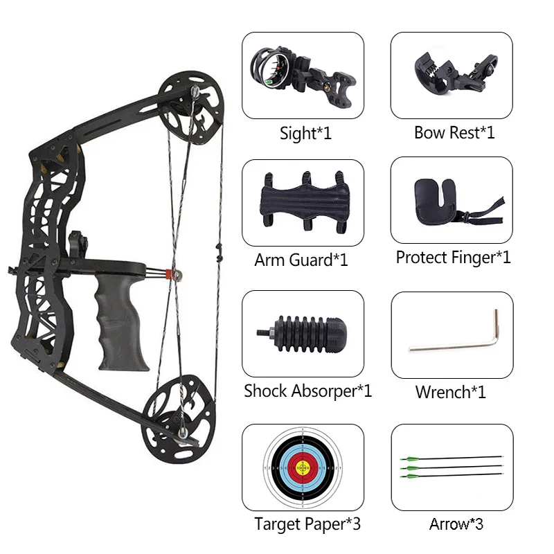 

40 Lbs Composite Pulley Bow And Arrow Set Hand Holding Composite Bow Outdoor Shooting Fish Archery Compound Bow With Laser Sight