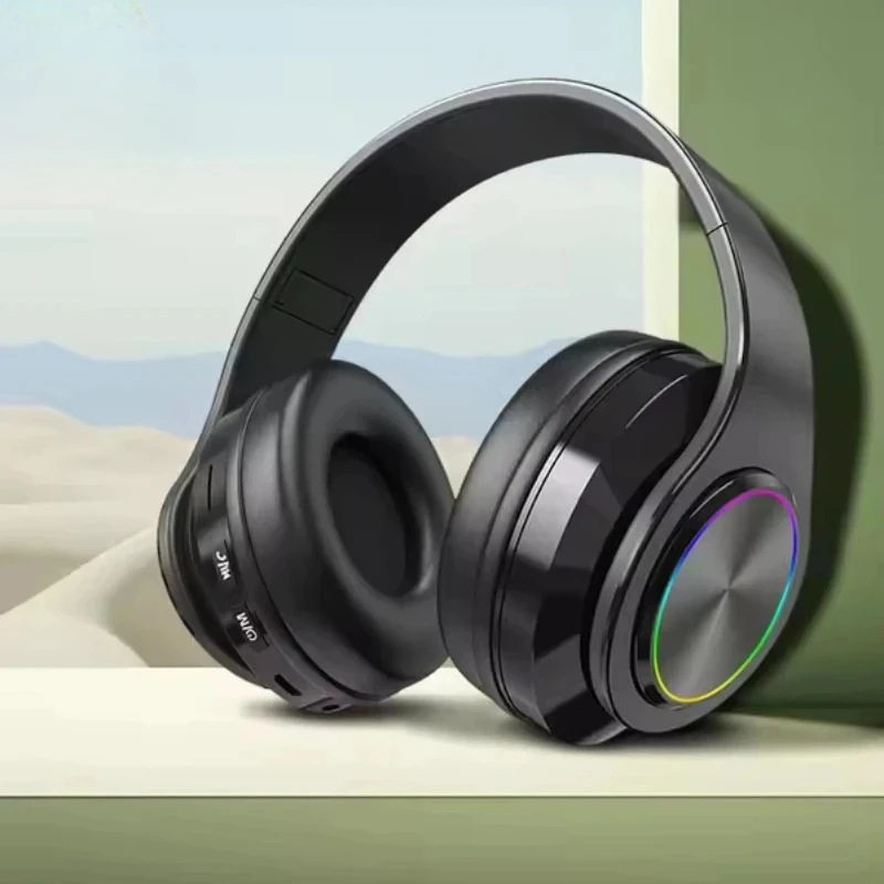 Фото Наушники Sony 2026 с RGB-подсветкой, шумоподавлением, складные, накладные, стерео, HIFI, спортивные, с поддержкой TF-карт, модель B39 №1