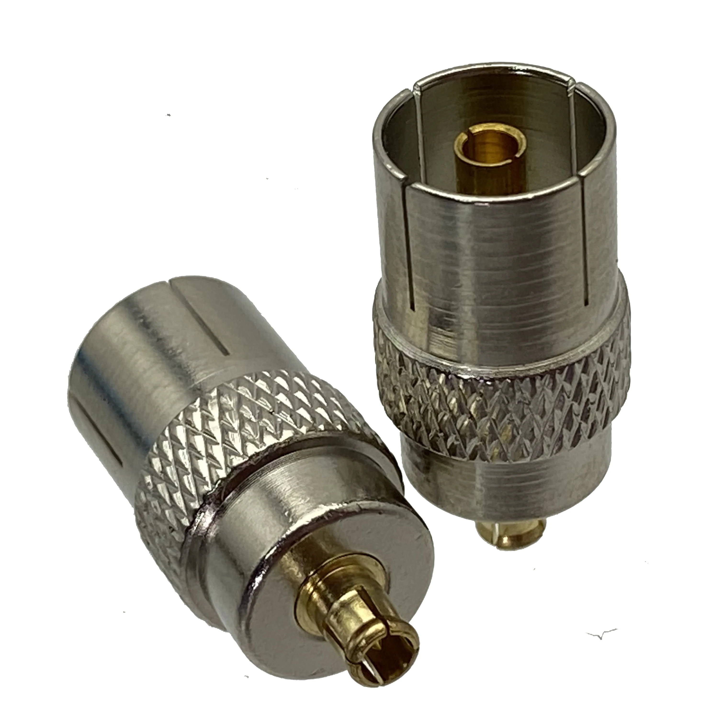 

1pce IEC DVB-T TV PAL female jack to MCX male plug RF adapter connector 75ohm