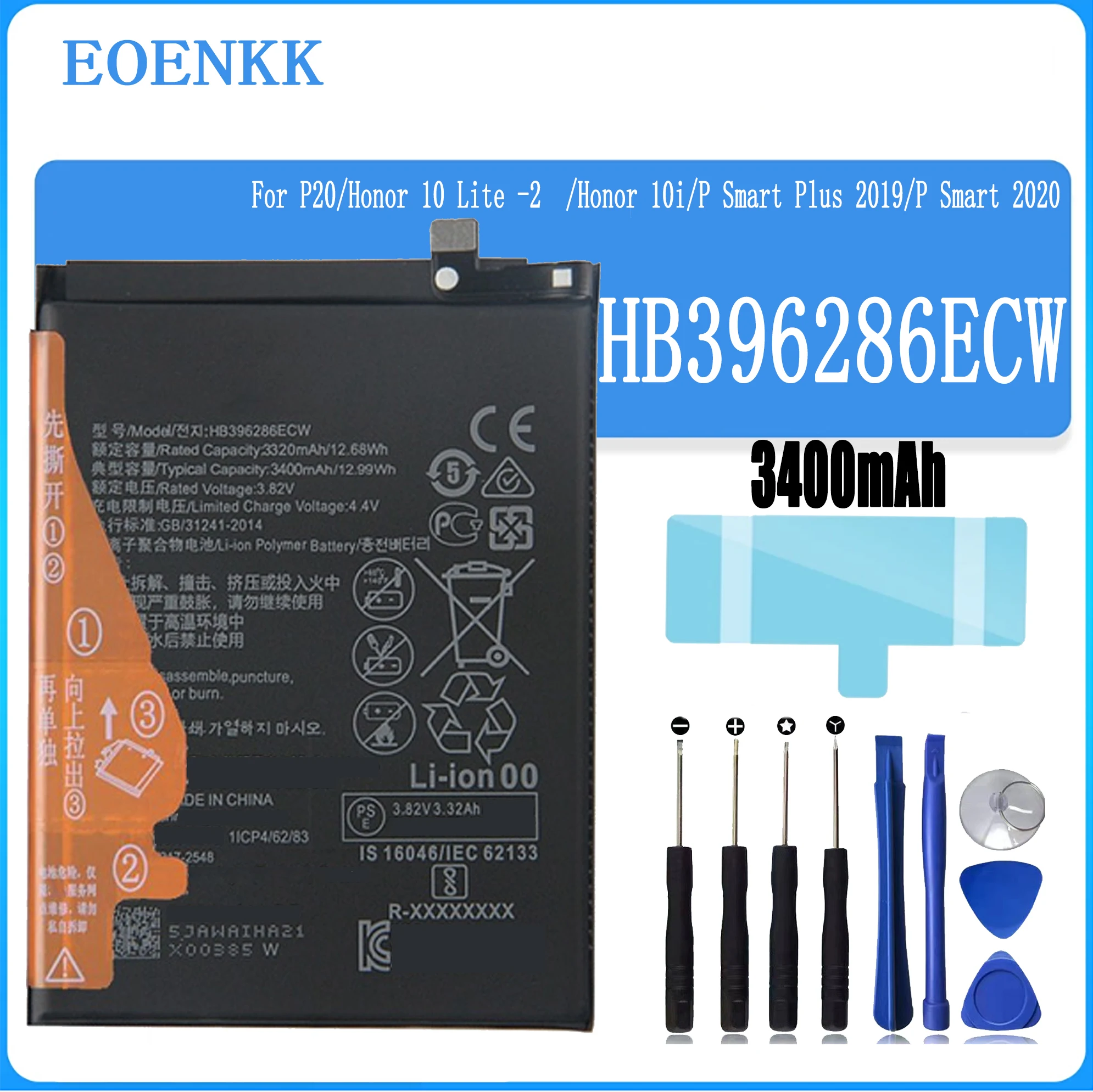 HB396286ECW Battery For Huawei P20 /Honor 10i/P Smart Plus 2019 Repair Part Original Capacity Phone Batteries Bateria