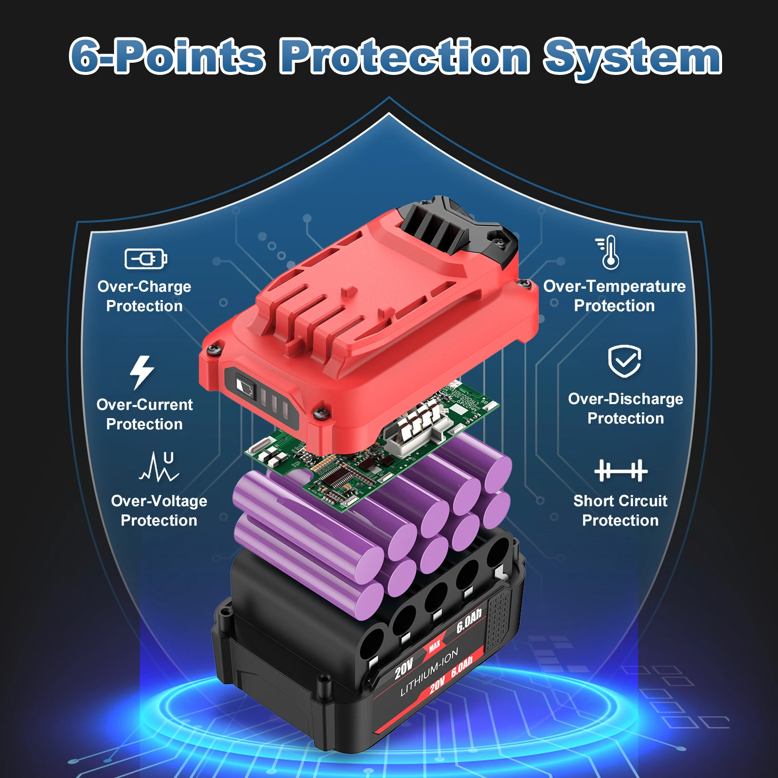 Для Craftsman CMCB205 6000 мАч 20 В литиевая батарея для CMCB204 CMCB206 CMCB202 CMCB201 аккумулятор