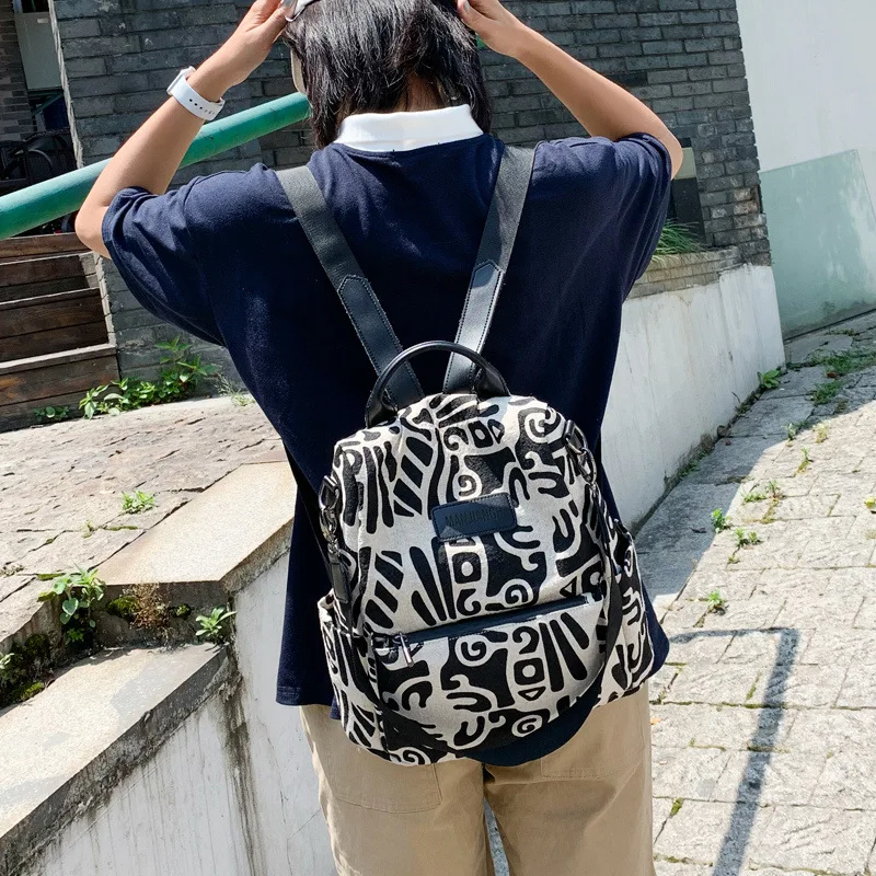 

Рюкзак из хлопка и льна для девушек, Литературная и удобная дамская сумочка на плечо в этническом стиле, портативная Наплечная Сумка с принт...