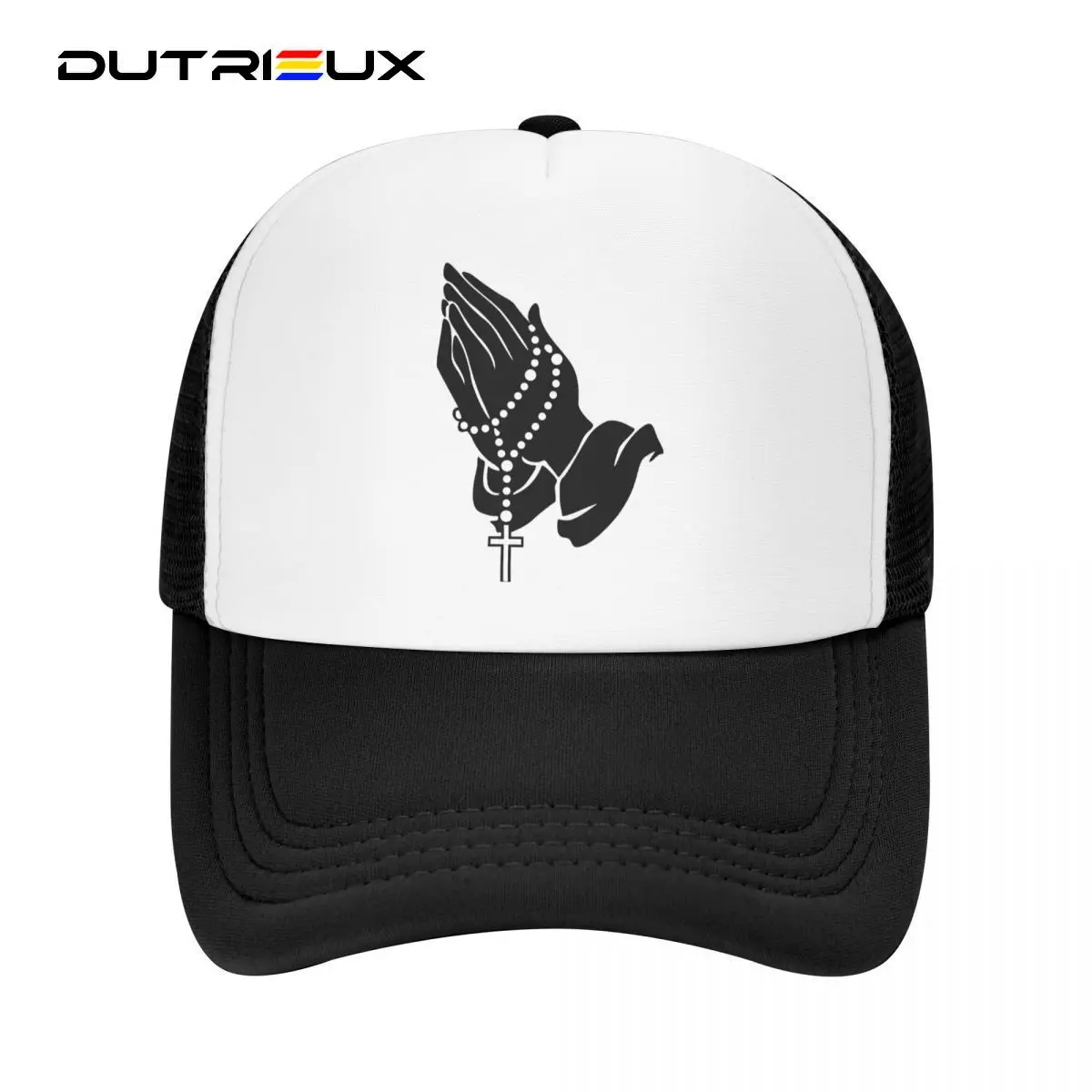 

DUTRIEUX Classic Praying Hands Trucker Hat Adjustable Unisex Jesus Christian Catholic Faith Baseball Cap Outdoor Snapback Caps