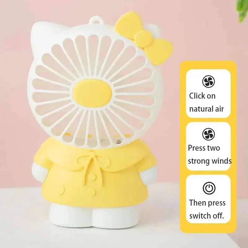Миниатюрный USB-вентилятор Hello Kitty ручной перезаряжаемый маленький настольный