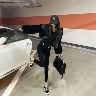 Women's Autumn and Winter Fur Jacket Short High Waist Fur Hooded Jacket Women's Top Faux Fur Coat