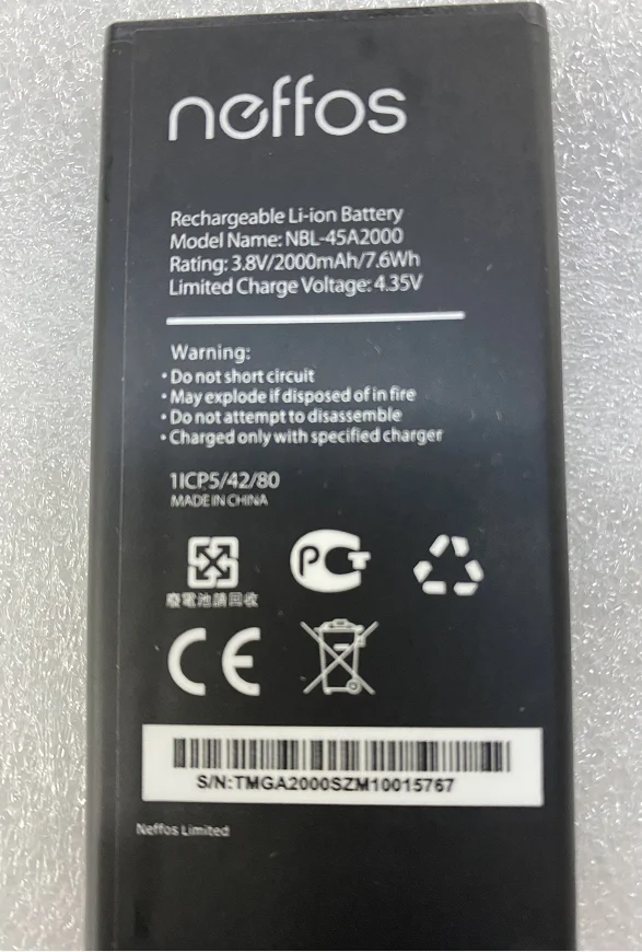 

For Neffos C5l Tp601a Tp601b/C/E Mobile Phone Battery NBL-45A2000 Battery