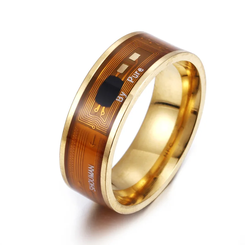 

1Pcs/lot 13.56Mhz NTAG213 Smart Ring NFC Card Intelligent Ring Tags Wearable Chip (Gold) 144Bytes Support Phone